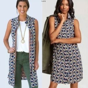 CAbi Amour Button Down Sleeveless Shirt Dress Size XS